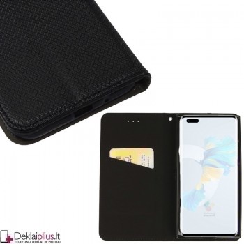 Telone smart magnet  atverčiamas dėklas - juodas (telefonui Huawei Mate 40 Pro)